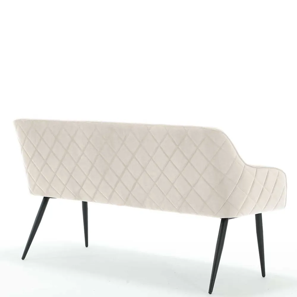 Wohnen Essbank in Cremeweiß mit Schwarz - Tamba