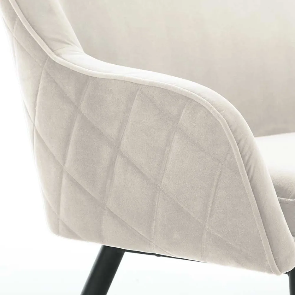 Wohnen Essbank in Cremeweiß mit Schwarz - Tamba