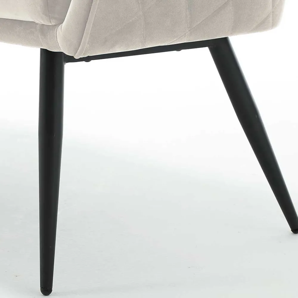 Wohnen Essbank in Cremeweiß mit Schwarz - Tamba