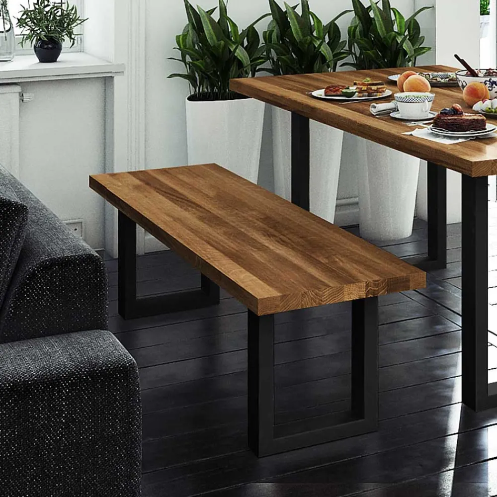 Wohnen Küchenbänke|Esszimmerbänke*Essbank Manzey aus Wildeiche Massivholz