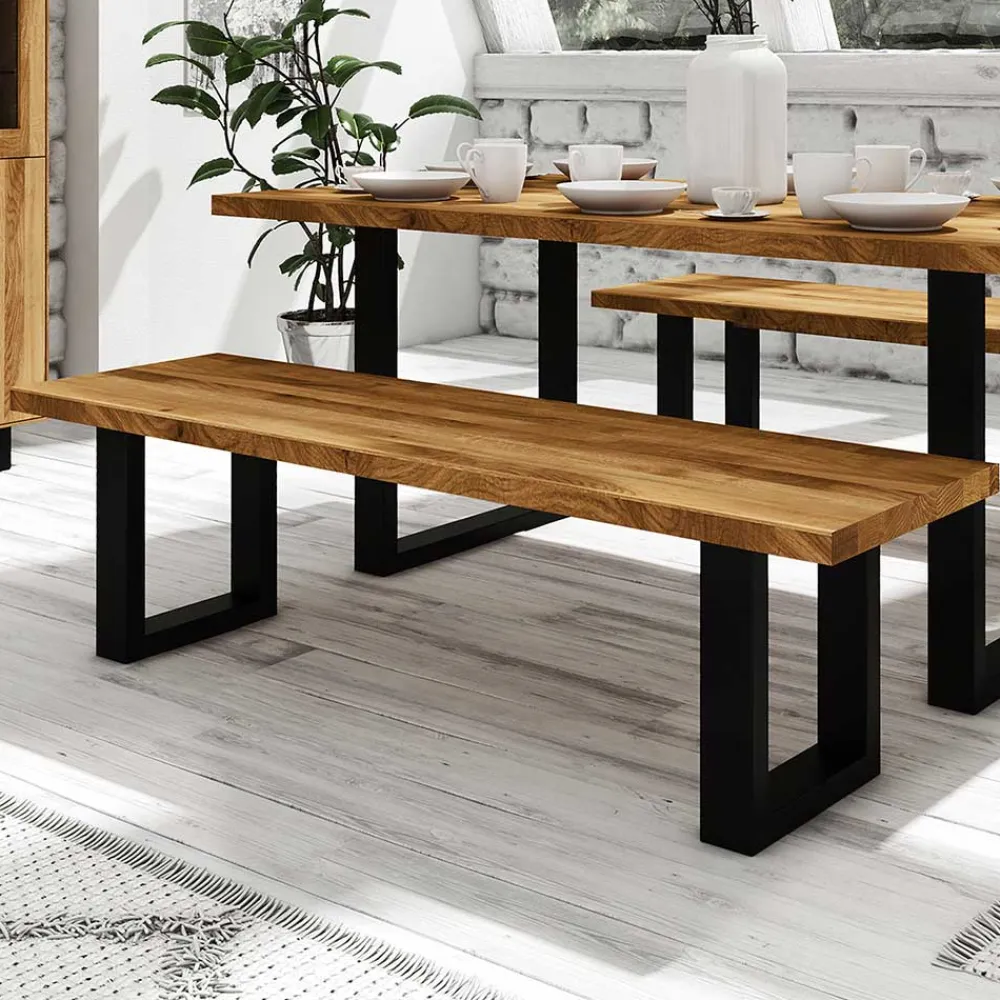 Wohnen Küchenbänke|Esszimmerbänke*Essbank Manzey aus Wildeiche Massivholz