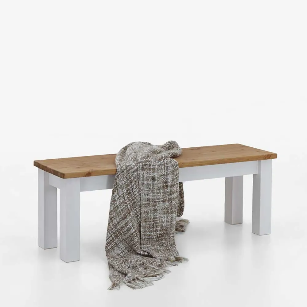 Wohnen Essbank Molzau in Weiß Kiefer