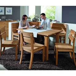 Wohnen Küchen-Essgruppen|Essgruppen*Essecke Lessina aus Wildeiche Massivholz (fünfteilig)