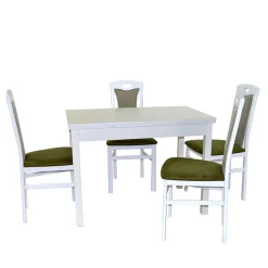 Wohnen Küchen-Essgruppen|Esszimmer Komplett*Essecke Möbel Kombination in Weiß - Oninawa (fünfteilig)