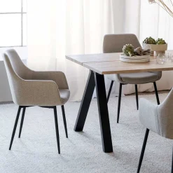 Wohnen Skandinavische Möbel|Esszimmer Komplett*Essgruppe im Skandinavischen Wohnstil - Ivona (siebenteilig)