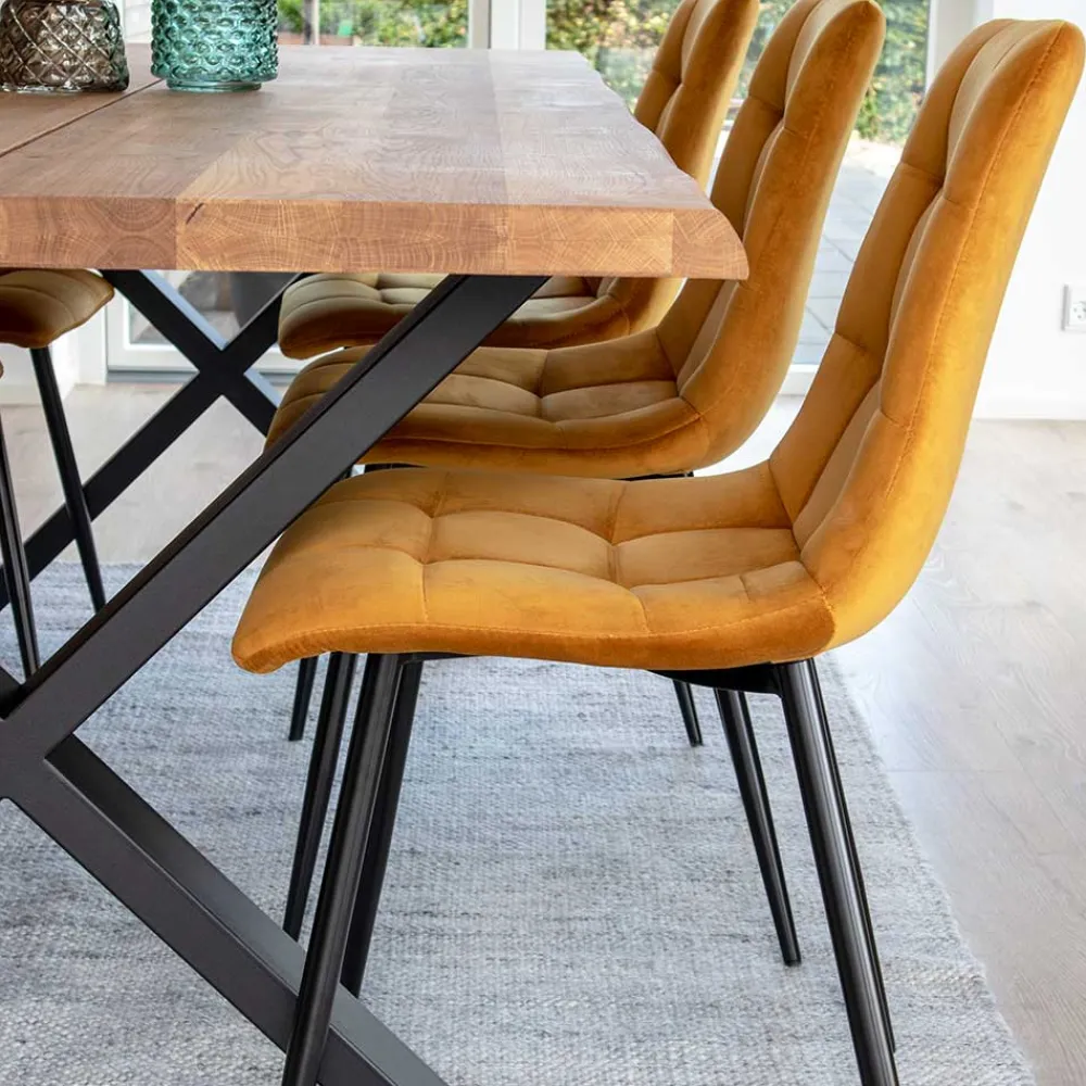 Wohnen Essgruppe mit gelben Stühlen - Valco (siebenteilig)