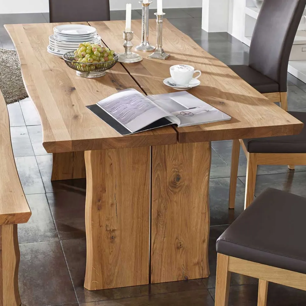 Wohnen Essgruppe Sympatia aus Wildeiche Massivholz (siebenteilig)