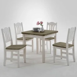 Wohnen Essgruppe Zamaiko in Weiß Grau Landhaus (fünfteilig)