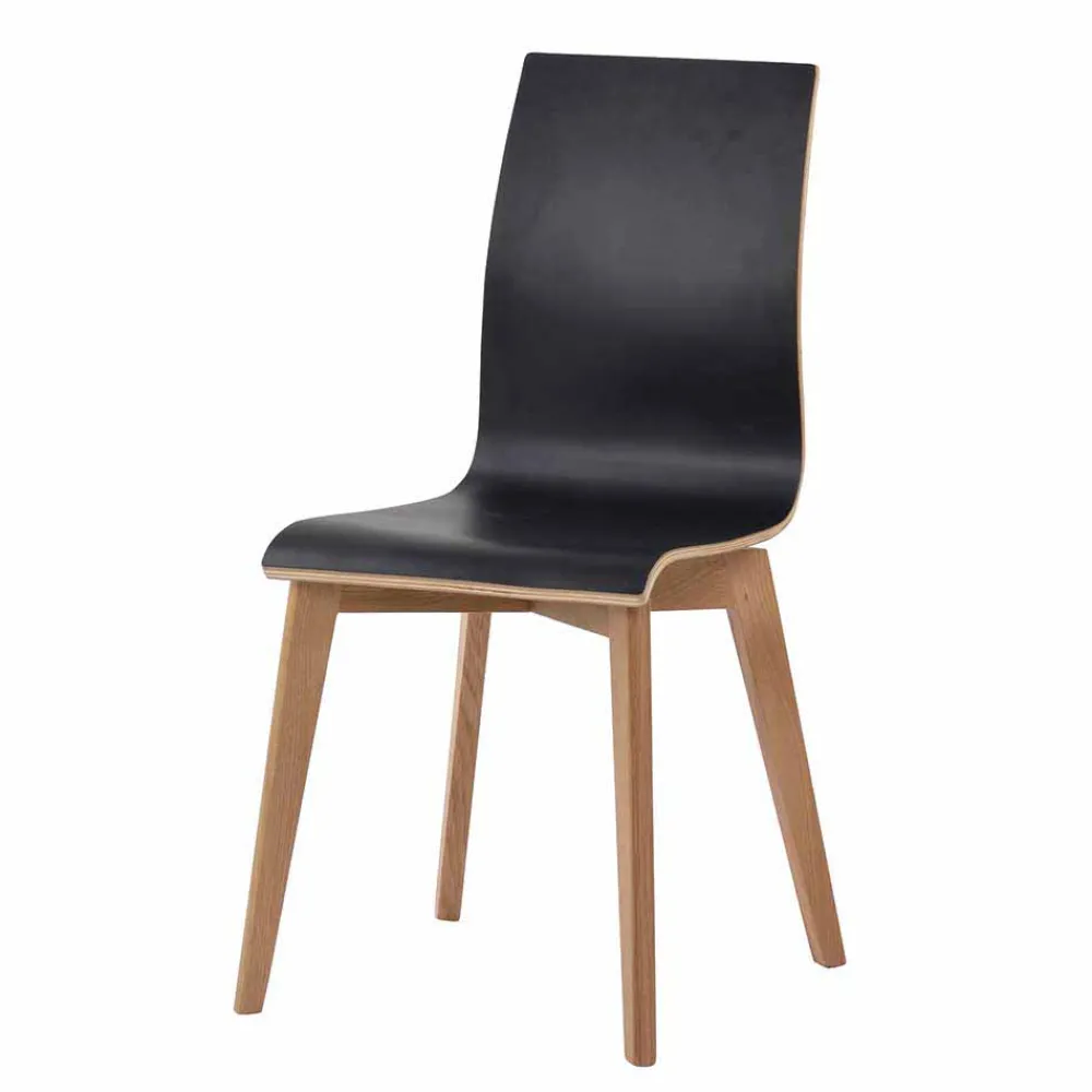 Wohnen Essstuhl in Schwarz & Natur - Vulias (2er Set)