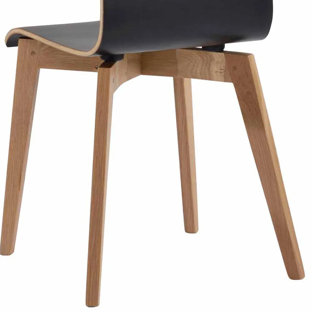 Wohnen Essstuhl in Schwarz & Natur - Vulias (2er Set)