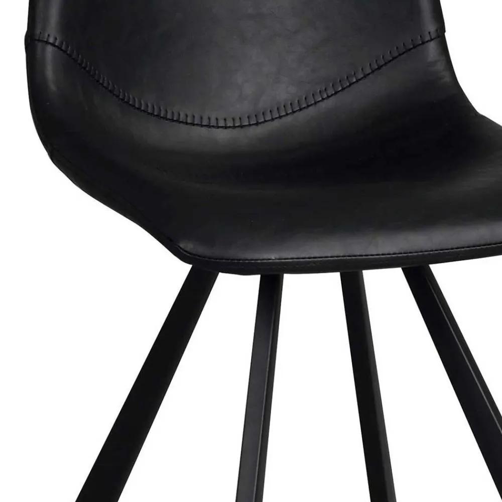 Wohnen Küchen-Essgruppen|Esszimmer Komplett*Esstisch & 6 schwarze Stühle - Flints (siebenteilig)