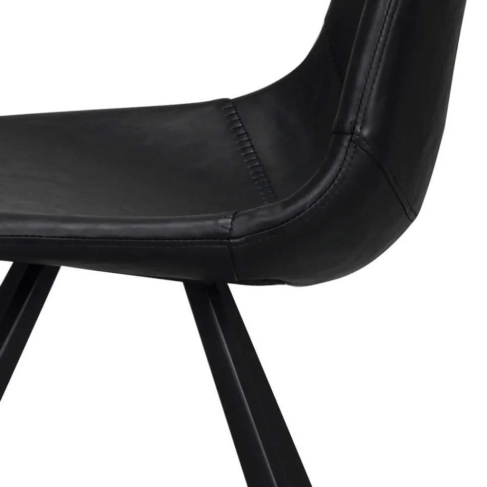 Wohnen Küchen-Essgruppen|Esszimmer Komplett*Esstisch & 6 schwarze Stühle - Flints (siebenteilig)