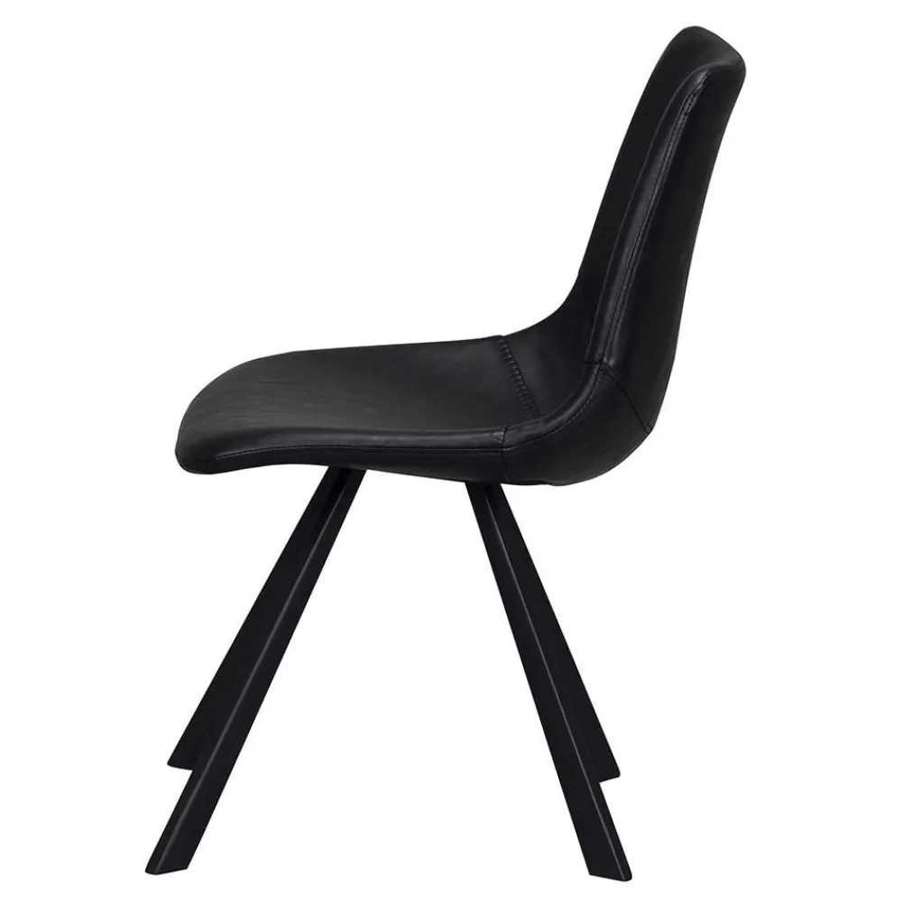 Wohnen Küchen-Essgruppen|Esszimmer Komplett*Esstisch & 6 schwarze Stühle - Flints (siebenteilig)