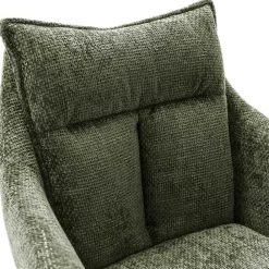 Wohnen Esstisch Armlehnenstuhl in Oliv Grün und Edelstahl - Mint (2er Set)