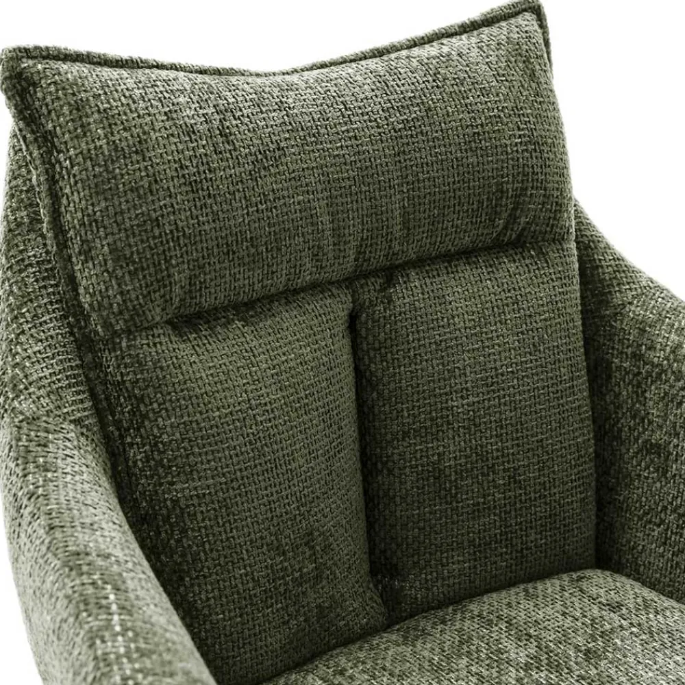 Wohnen Esstisch Armlehnenstuhl in Oliv Grün und Edelstahl - Mint (2er Set)