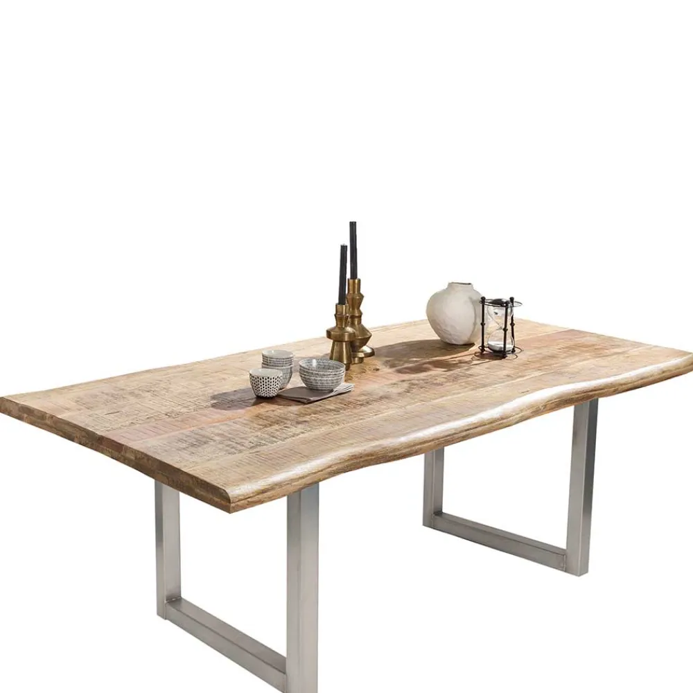 Wohnen Esstisch aus Mango Holz mit Baumkante - Matic