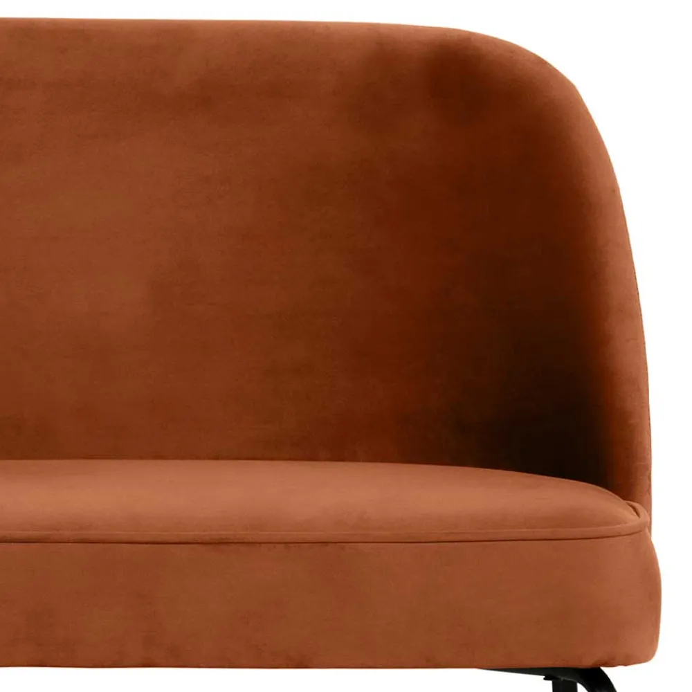 Wohnen Esstisch Bank in Rost Braun Samt - Feliz