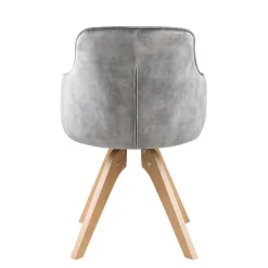 Wohnen Esstisch Drehstuhl in Grau & Eichefarben - Puebla (2er Set)