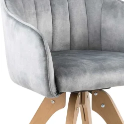 Wohnen Esstisch Drehstuhl in Grau & Eichefarben - Puebla (2er Set)