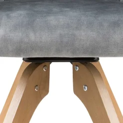 Wohnen Esstisch Drehstuhl in Grau & Eichefarben - Puebla (2er Set)