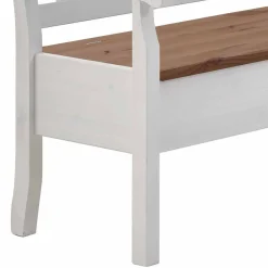 Wohnen Küchenbänke|Esszimmerbänke*Esstisch Eckbank Barlad aus Kiefernholz Weiß mit Braun