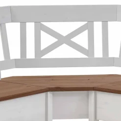 Wohnen Küchenbänke|Esszimmerbänke*Esstisch Eckbank Barlad aus Kiefernholz Weiß mit Braun