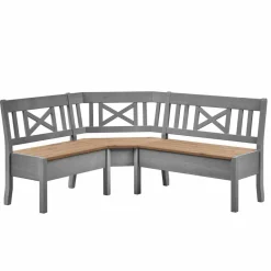 Wohnen Küchenbänke|Esszimmerbänke*Esstisch Eckbank Jytte in Grau Kiefer massiv