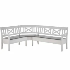 Wohnen Esstisch Eckbank Yoan in Weiß Grau