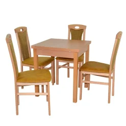 Wohnen Sitzgruppe|Küchen-Essgruppen*Esstisch Gruppe in Buche - Kerneta (fünfteilig)