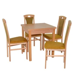 Wohnen Sitzgruppe|Küchen-Essgruppen*Esstisch Gruppe in Buche - Kerneta (fünfteilig)