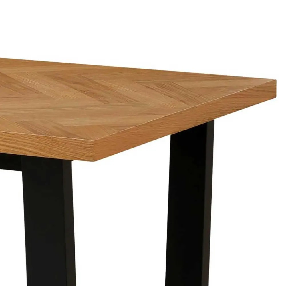 Wohnen Esstisch in Eiche Fischgrät Optik - Alaleva