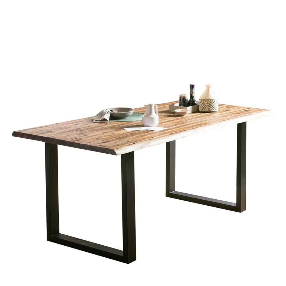 Wohnen Schwarze Möbel|Braune Möbel*Esstisch Kombination mit vier Stühlen - Barcelos (fünfteilig)