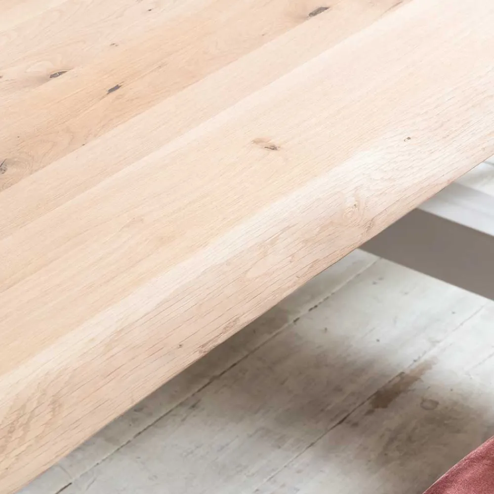 Wohnen Esstisch mit Baumkante Eiche gekälkt - Ugolina