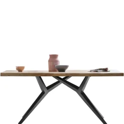 Wohnen Esstisch mit Holzplatte Akazie & Eisengestell - Sestron