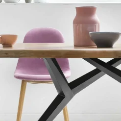 Wohnen Esstisch mit Holzplatte Akazie & Eisengestell - Sestron