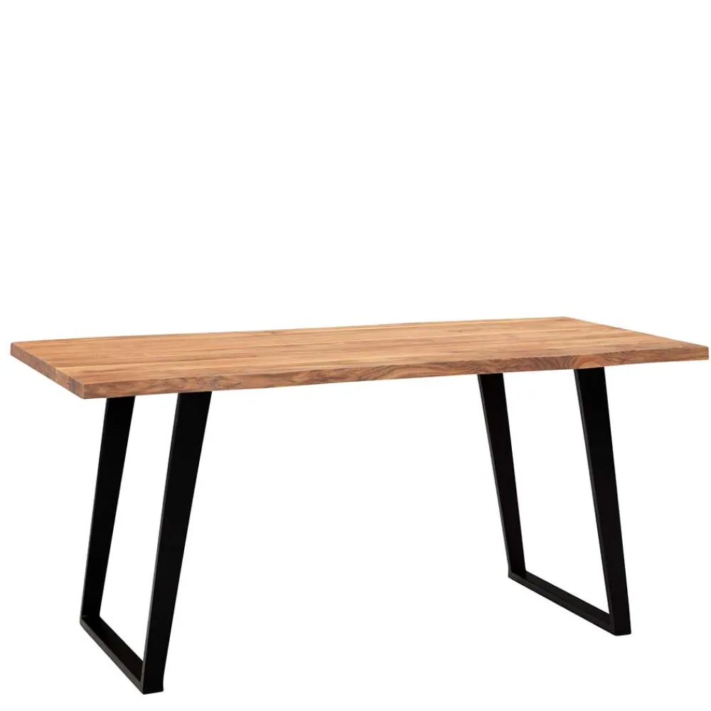 Wohnen Schwarze Möbel|Naturholzmöbel*Esstisch mit schrägen U-Beinen - Alice