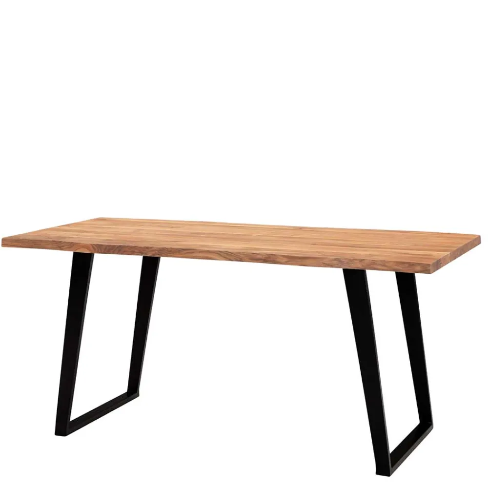 Wohnen Schwarze Möbel|Naturholzmöbel*Esstisch mit schrägen U-Beinen - Alice