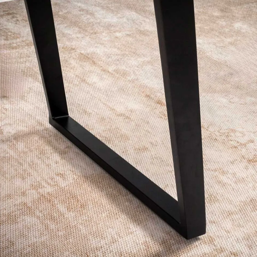 Wohnen Schwarze Möbel|Naturholzmöbel*Esstisch mit schrägen U-Beinen - Alice