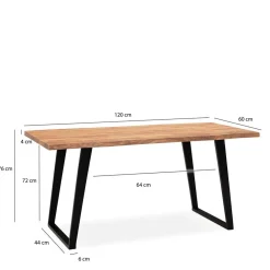 Wohnen Schwarze Möbel|Naturholzmöbel*Esstisch mit schrägen U-Beinen - Alice