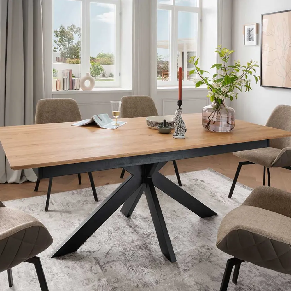 Wohnen Esstisch mit Schweizer Kante & Spider Gestell - Karoline