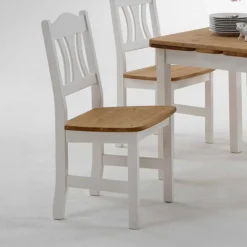 Wohnen Küchen-Essgruppen|Esszimmer Komplett*Esstisch mit Stühlen Vipe in Weiß (fünfteilig)