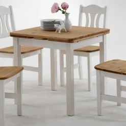 Wohnen Küchen-Essgruppen|Esszimmer Komplett*Esstisch mit Stühlen Vipe in Weiß (fünfteilig)