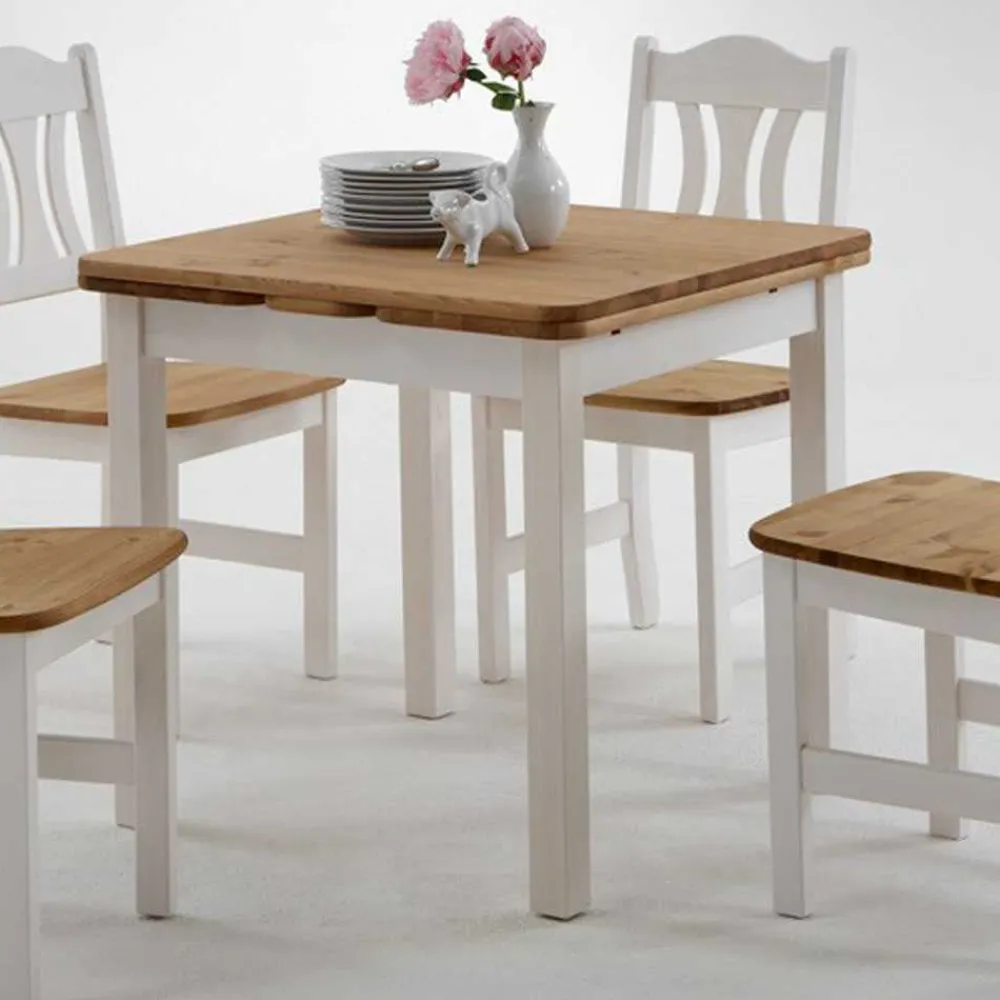 Wohnen Küchen-Essgruppen|Esszimmer Komplett*Esstisch mit Stühlen Vipe in Weiß (fünfteilig)