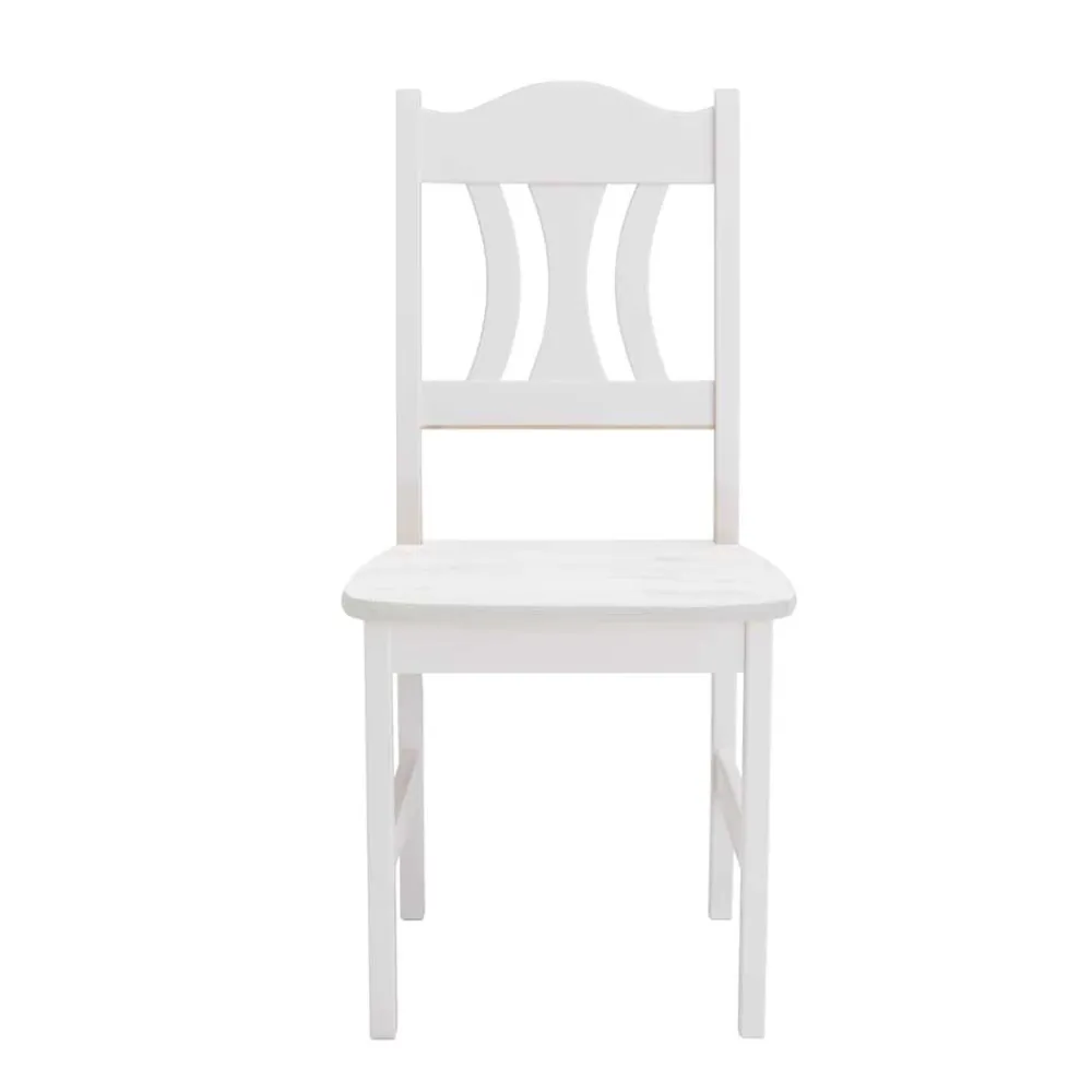 Wohnen Esstisch mit Stühlen Vironegras in Weiß (fünfteilig)