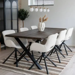 Wohnen Küchen-Essgruppen|Essgruppen*Esstisch mit Tischsesseln drehbar als Set - Ceolata (siebenteilig)