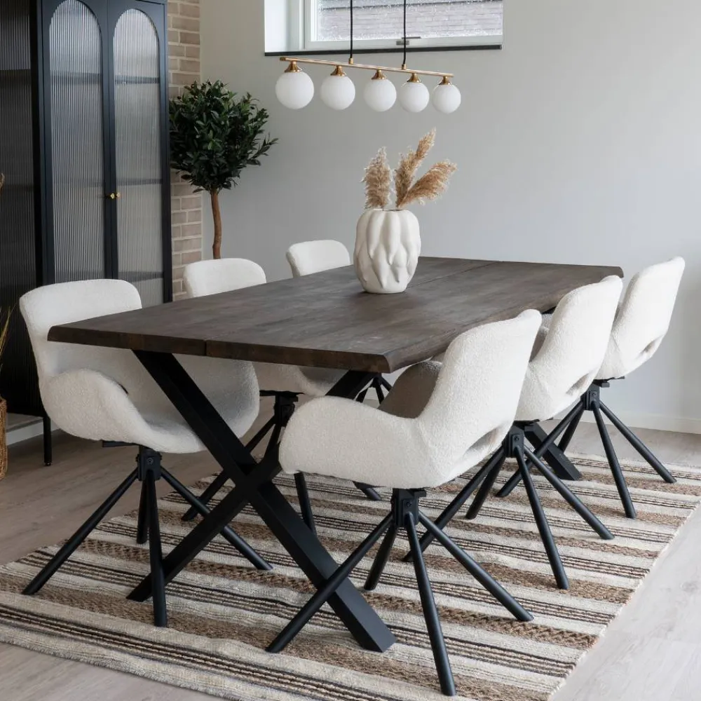 Wohnen Küchen-Essgruppen|Essgruppen*Esstisch mit Tischsesseln drehbar als Set - Ceolata (siebenteilig)