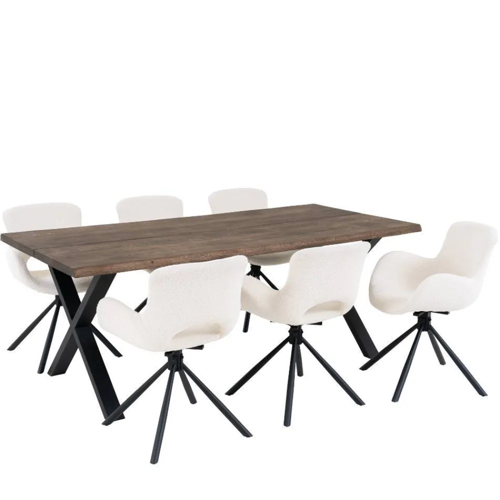 Wohnen Küchen-Essgruppen|Essgruppen*Esstisch mit Tischsesseln drehbar als Set - Ceolata (siebenteilig)