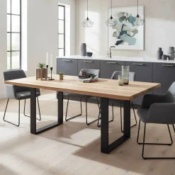 Wohnen Loft Möbel|Industrial Möbel*Esstisch mit U-Beinen aus schwarzem Stahl - Theo