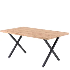 Wohnen Tische|Loft Möbel*Esstisch mit X-Beinen plus 4 Stühle - Lamon (fünfteilig)