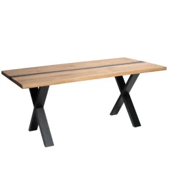 Wohnen Esstisch mit X-Metallbeinen - Drakura